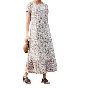 Seasalt Cornwall Floral Clarion Sea Dress Womens 16 Maxi Beachy Boho Summer